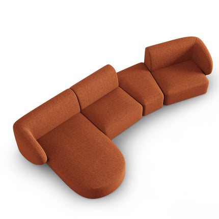 Modular sofa left, Shane, 5 seats - Terracotta