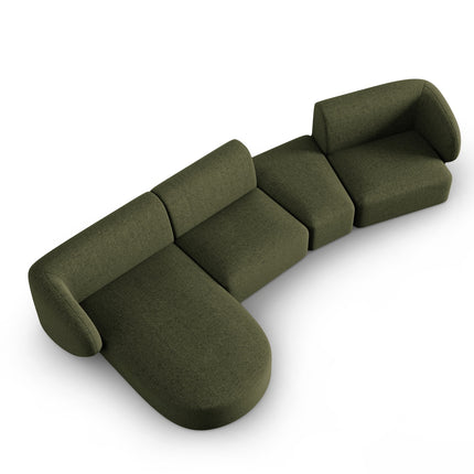 Modular sofa left, Shane, 5 seats - Green