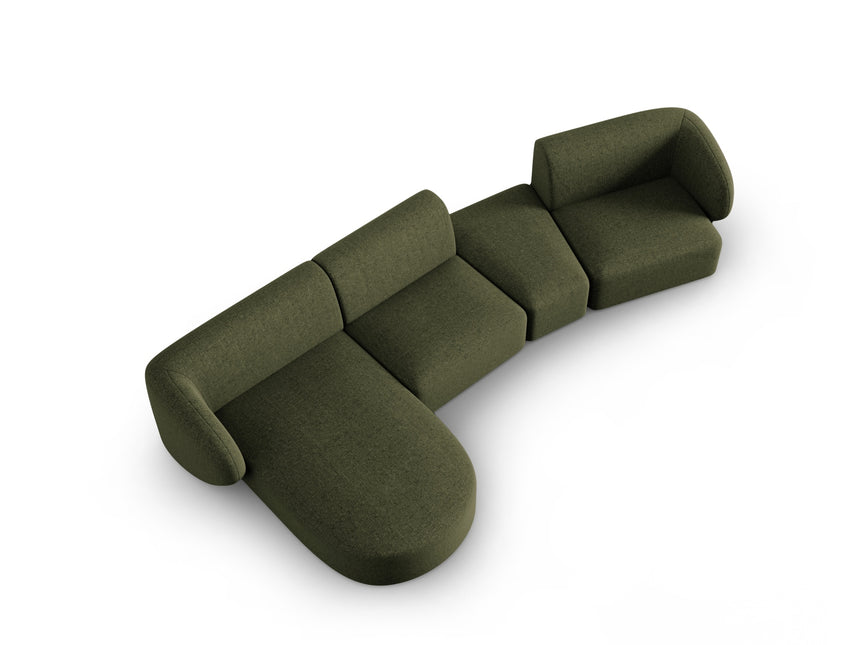 Modular sofa left, Shane, 5 seats - Green