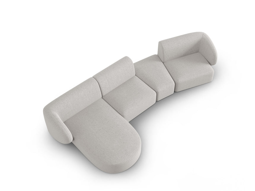 Modular sofa left, Shane, 5 seats - Silver