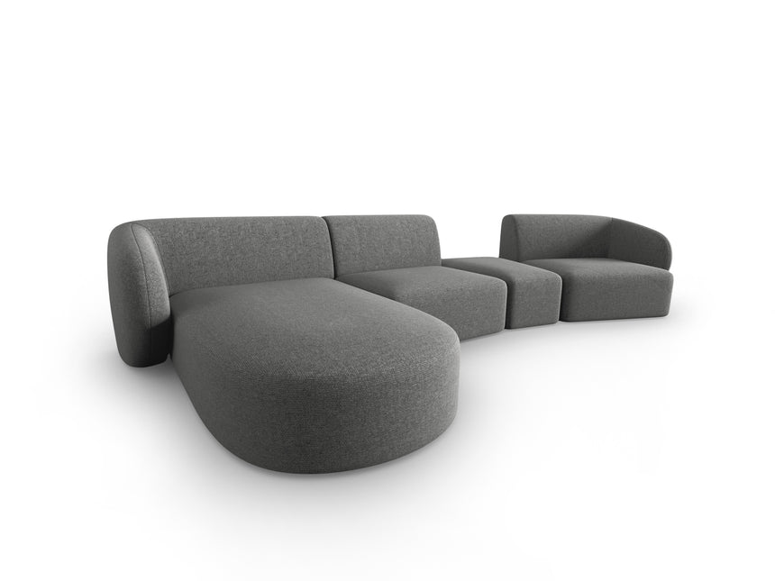 Modular sofa left, Shane, 5 seats - Dark gray