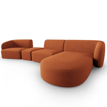 Modular sofa right, Shane, 5 seats - Terracotta