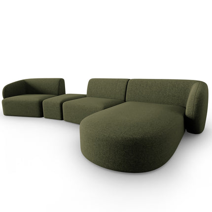 Modular sofa right, Shane, 5 seats - Green