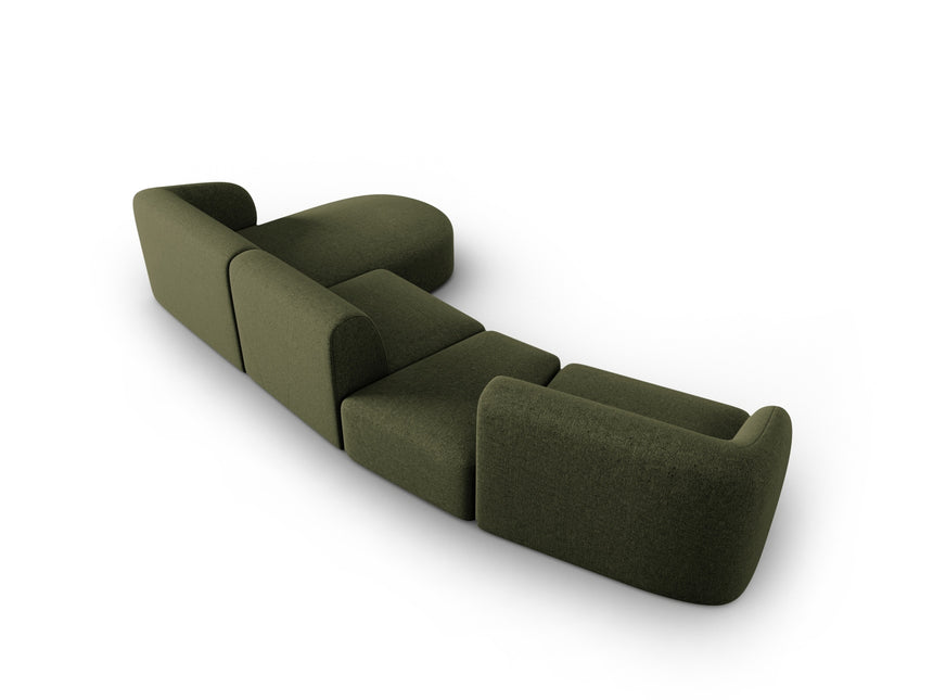 Modular sofa right, Shane, 5 seats - Green