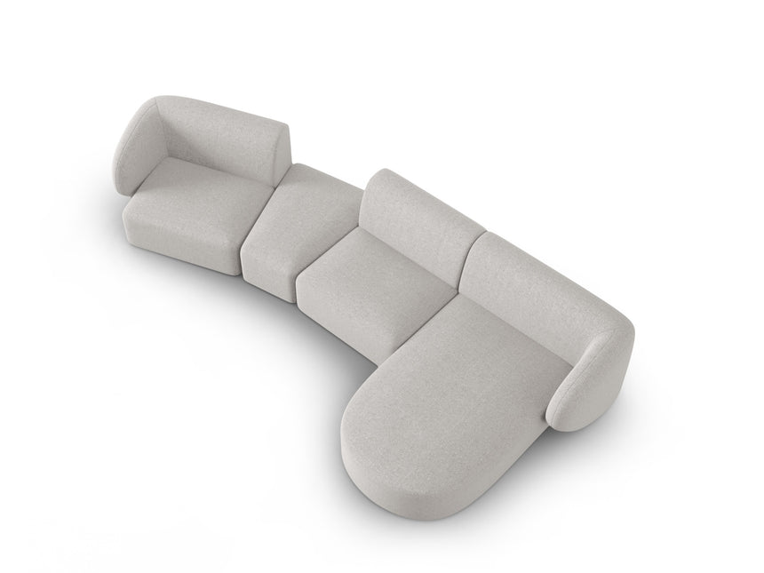 Modular sofa right, Shane, 5 seats - Silver