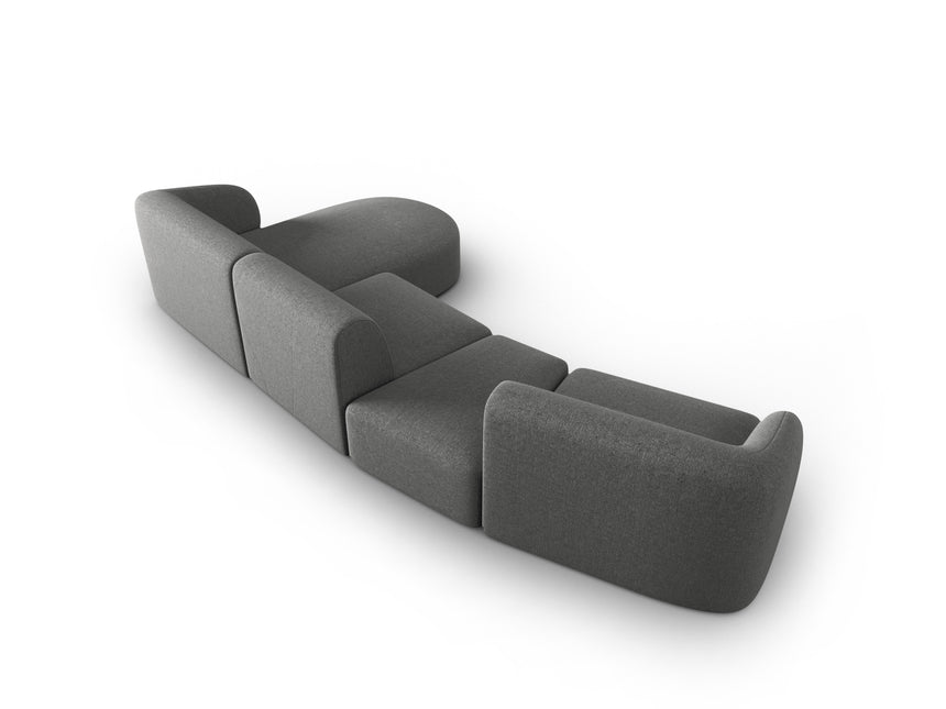 Modular sofa right, Shane, 5 seats - Dark gray
