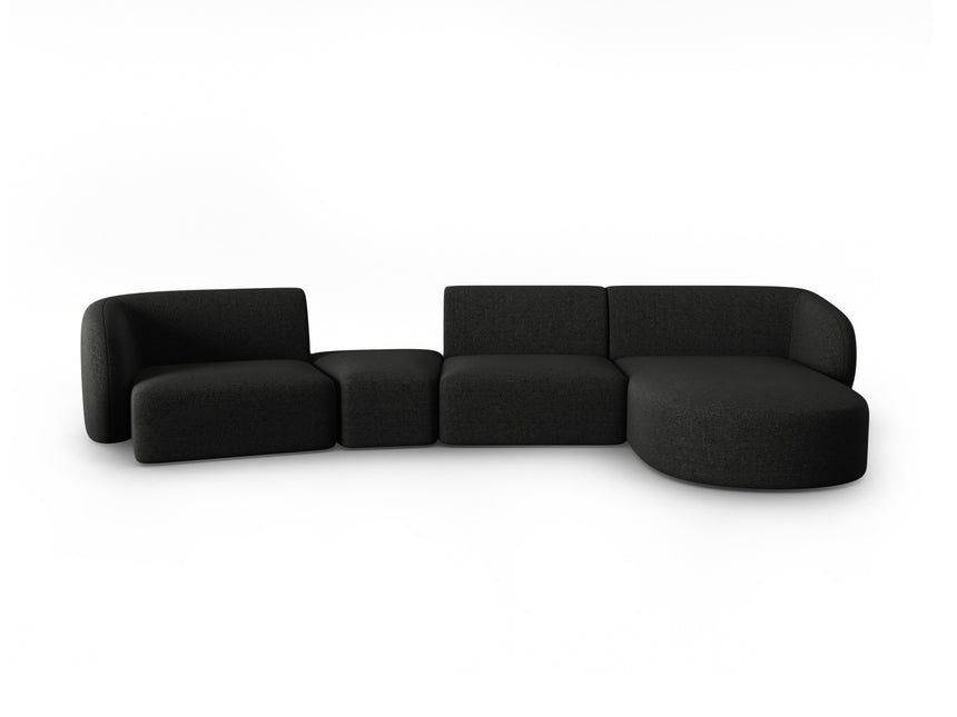 Modular sofa right, Shane, 5 seats - Black