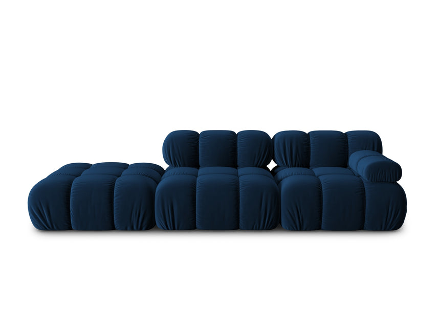Modular sofa velvet left, Bellis, 4 seats - Royal blue