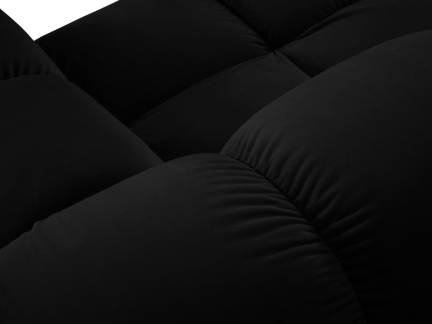 Modular sofa velvet left, Bellis, 4 seats - Black