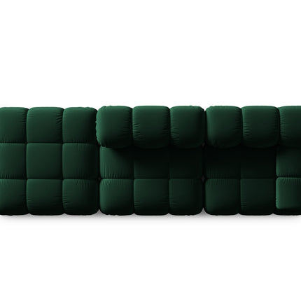 Modular sofa velvet left, Bellis, 4 seats - Bottle green