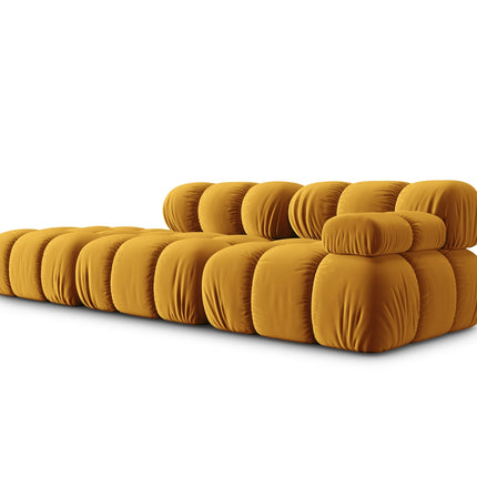 Modular sofa velvet left, Bellis, 4 seats - Yellow
