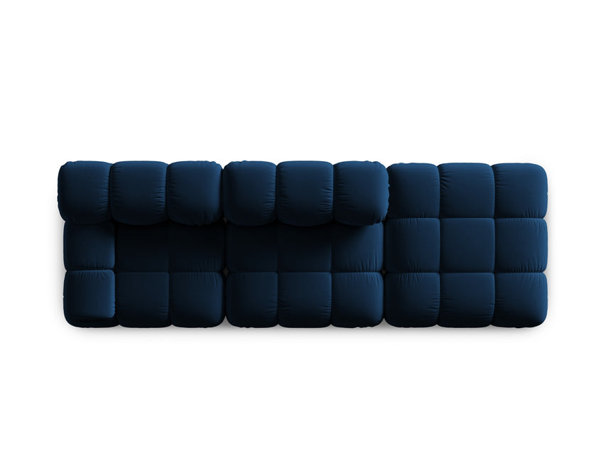 Modular sofa velvet right, Bellis, 4 seats - Royal blue
