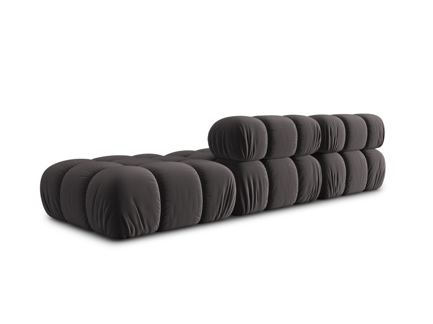 Modular sofa velvet right, Bellis, 4 seats - Dark gray