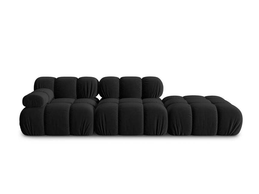 Modular sofa velvet right, Bellis, 4 seats - Black