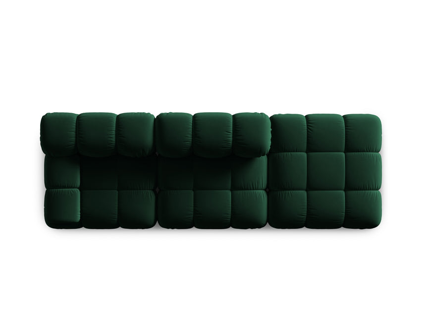 Modular sofa velvet right, Bellis, 4 seats - Bottle green