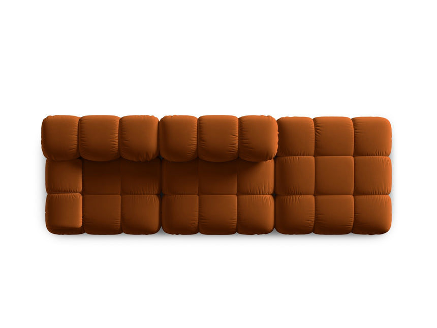 Modular sofa velvet right, Bellis, 4 seats - Terracotta