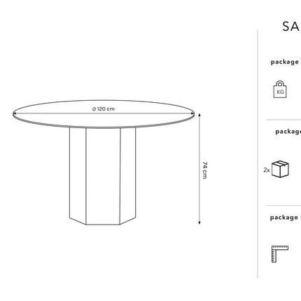 Table, Sahara, 4 seats - Brown