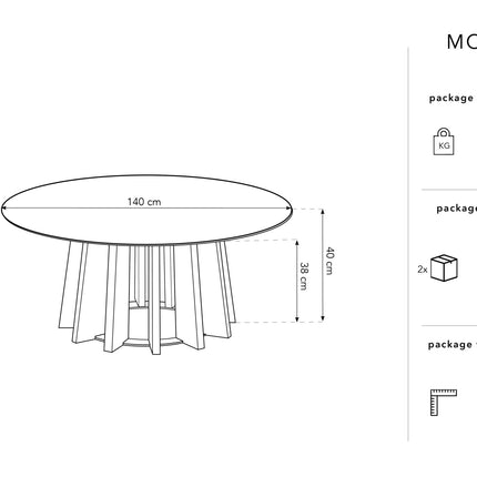 Coffee table, Mojave, 140x140x40 - Brown