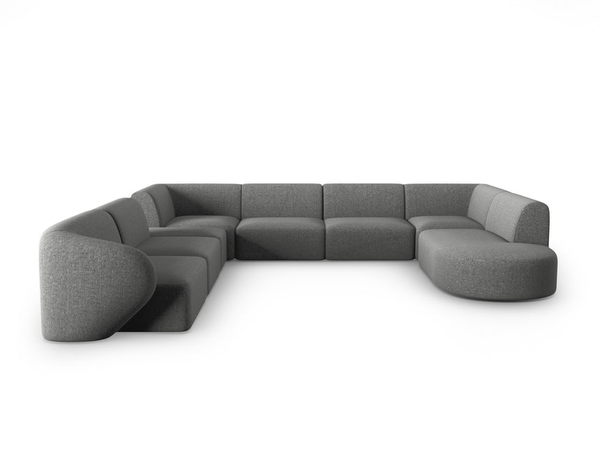 Modular panoramic left corner sofa, Shane, 8 seats - Dark Grey