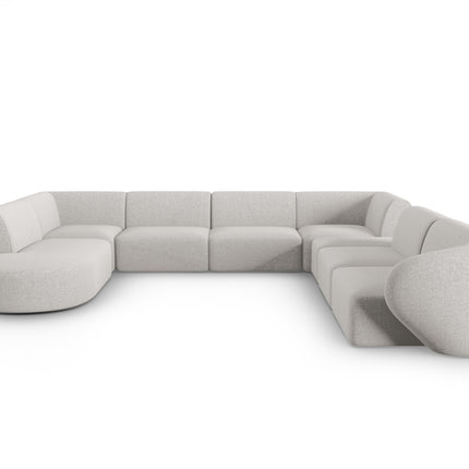 Modular right panoramic corner sofa, Shane, 8 seats - Silver