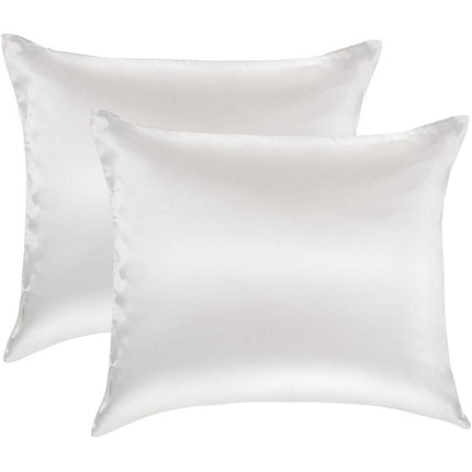 Value set 2x 100% Silk pillowcase White Glossy Hotel Closure - 22MM
