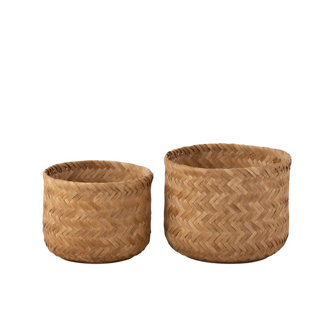 J-Line set of 2 basket - bamboo - natural