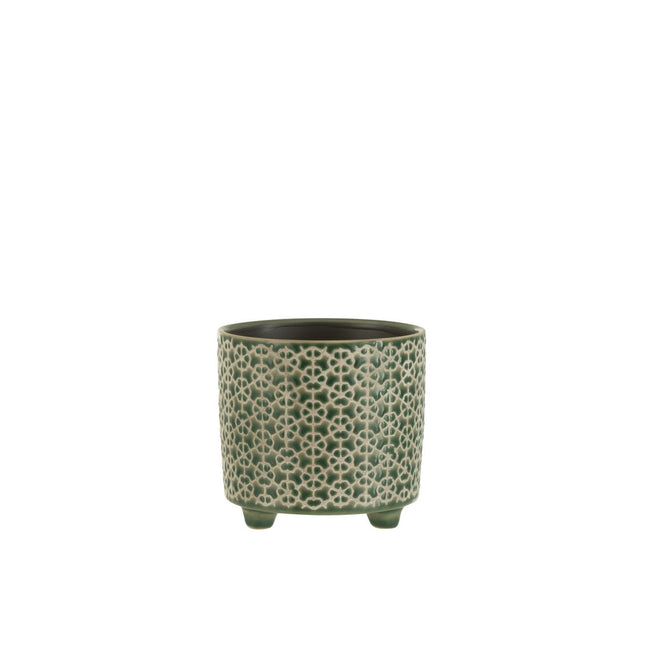 J-Line Flowerpot Flower - Ceramic - green - S - Ø 12 cm