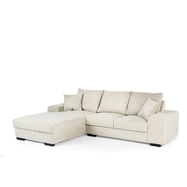 3 seater sofa CL left, fabric RIB, RIB920 natural