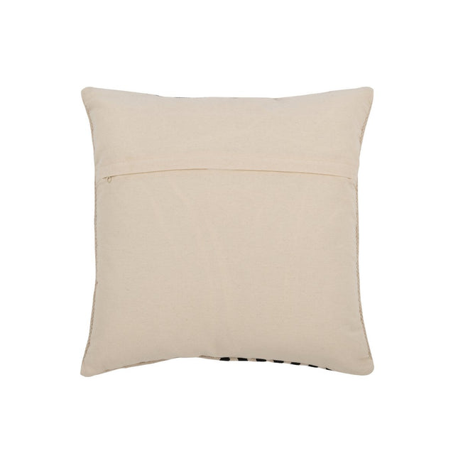 J-Line Cushion Blank/Striped Square - cotton - white/black