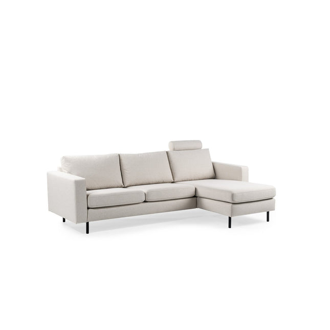 3 seater sofa CL L+R, with headrest, Dillon fabric, D820 ivory
