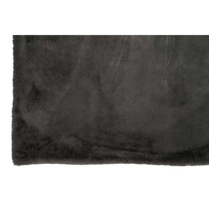 J-Line Plaid Cutie - polyester – 180x130 cm – donkergrijs