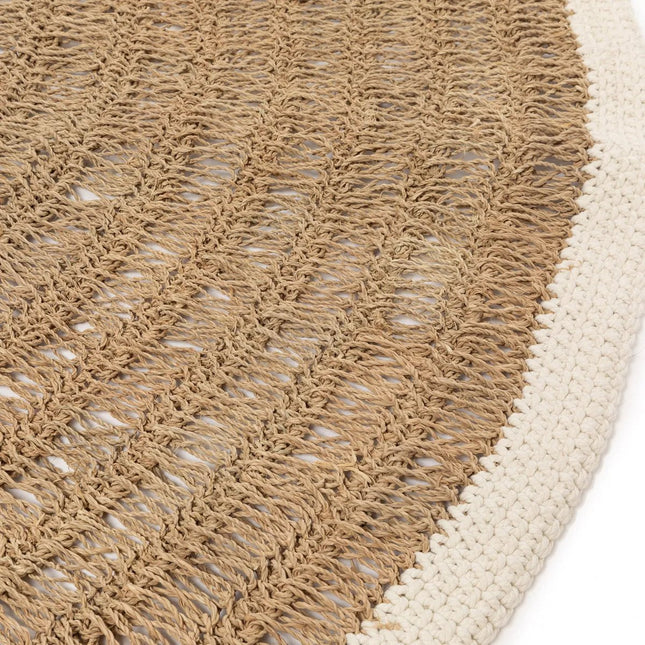 The Seagrass & Cotton Round Carpet - Natural White - 150