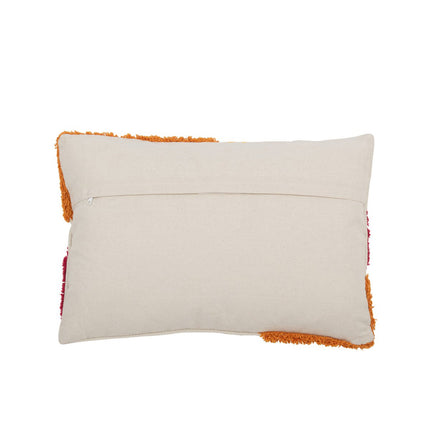 J-Line Cushion Rectangle Abstract Face - cotton - mix