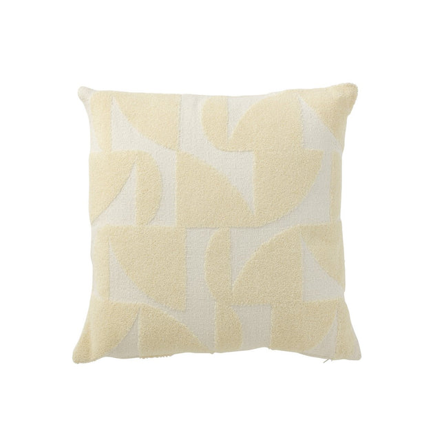 J-Line Cushion Geo - textile - white/light yellow