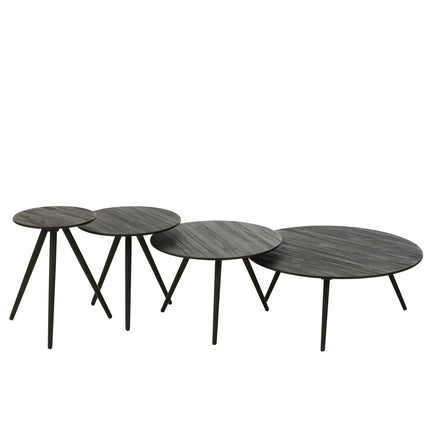 J-Line side table Oxidize - aluminum/iron - black/green - 2 pieces