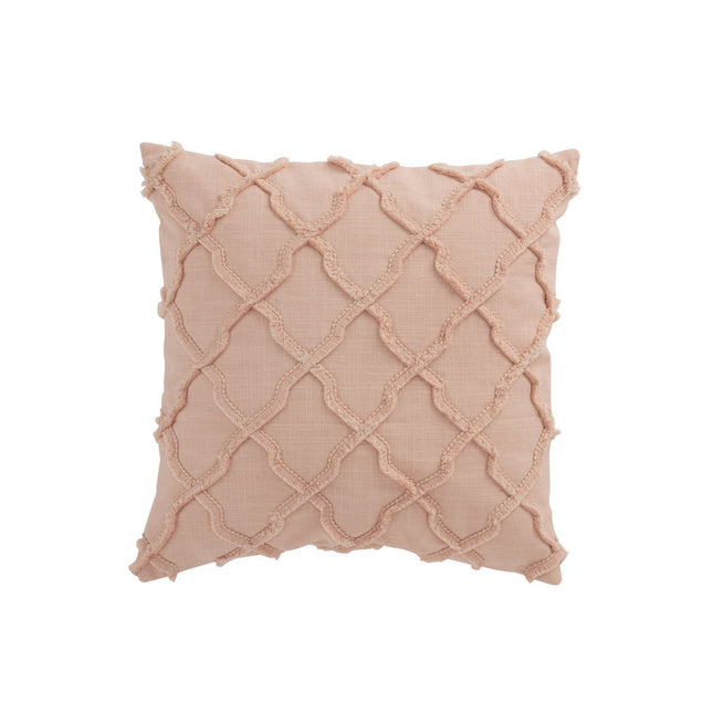 J-Line Cushion Wavy Diamonds - cotton - light pink