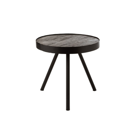 J-Line side table Fien - wood/iron - dark brown/black