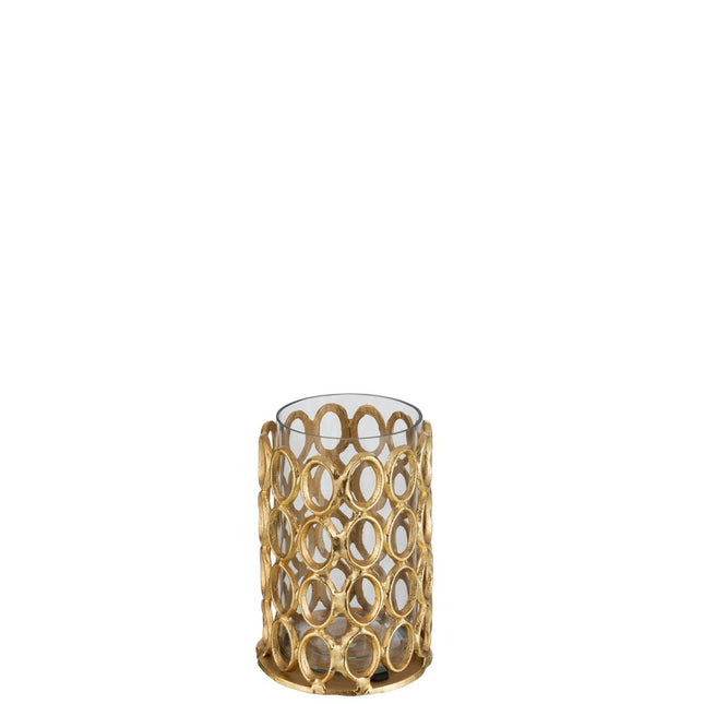 J-Line tealight holder Round Rings - aluminum - gold - medium