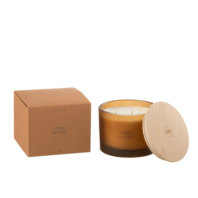 J-Line Scented Candle Essential Accords Amber Intime-28H