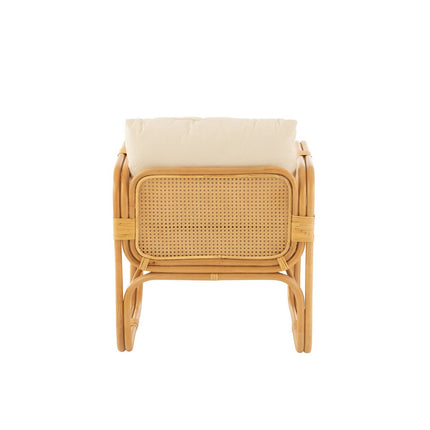 J-Line armchair + cushion - rattan/textile - natural/white