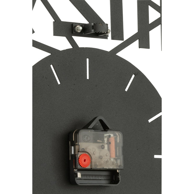 J-Line Numbers clock - metal - black - Ø 48 cm