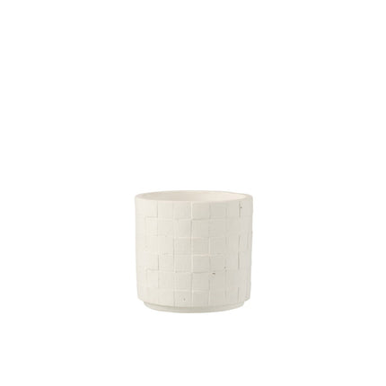 J-Line flower pot Square - ceramic - white - S - Ø 12.50 cm - 2 pieces