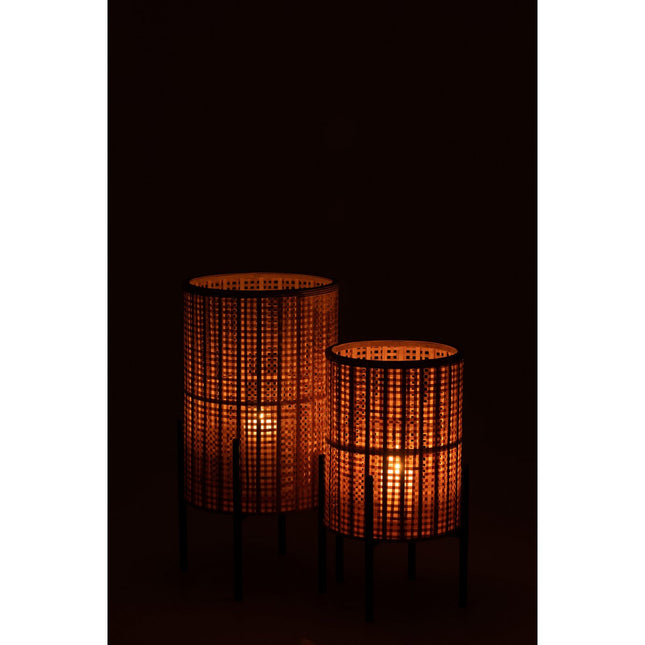 J-Line lantern On Foot - bamboo - natural - small