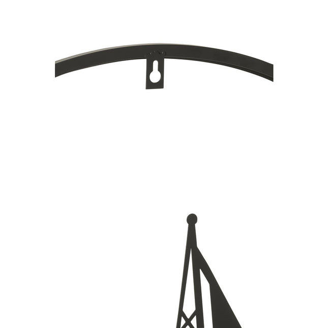 J-Line wanddecoratie Boten - metaal - zwart
