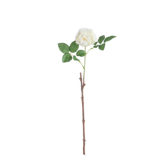 J-Line Rose Wild 2 Leaves Polyester White/Green