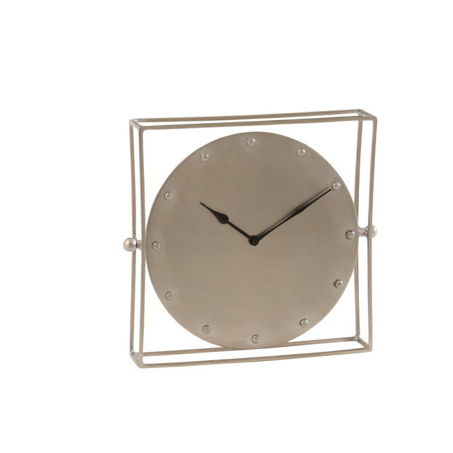 J-Line Square Floating clock - metal - silver - Ø 33 cm