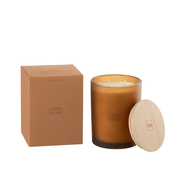 J-Line Scented Candle Accords Essentiels Ambre Intime-52H