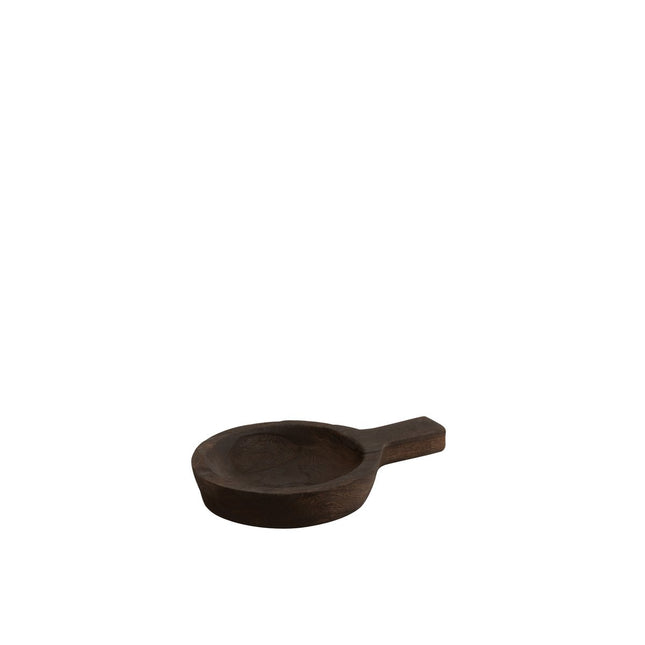 J-Line bowl Round handle Paulownia - wood - dark brown - small