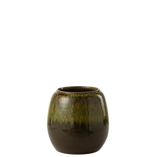 J-Line flower pot Olive - ceramic - green