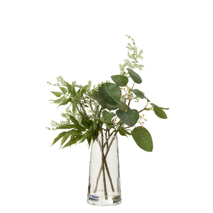 J-Line Branches In Vase + Artificial Water Plastic Green